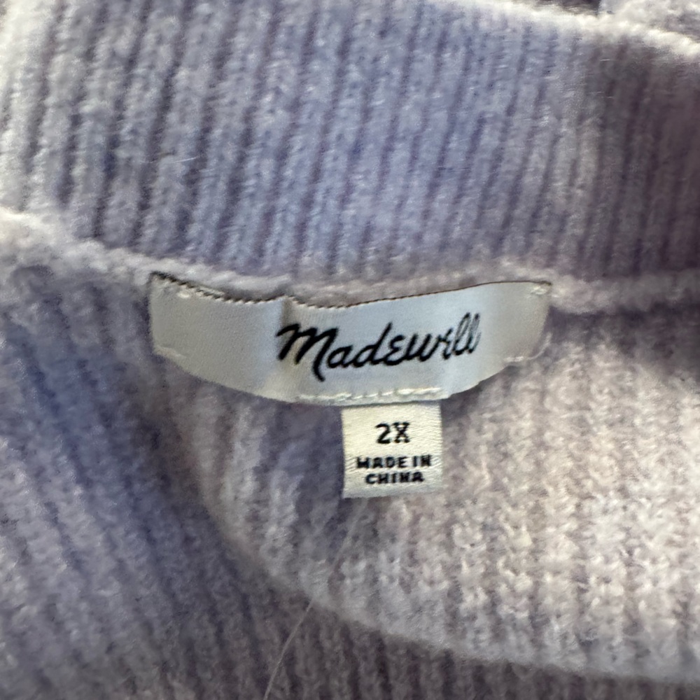 Madewell NWT Melwood Square-Neck Pullover Sweater in Coziest Yarn 2x Lavender - Picture 7 of 9